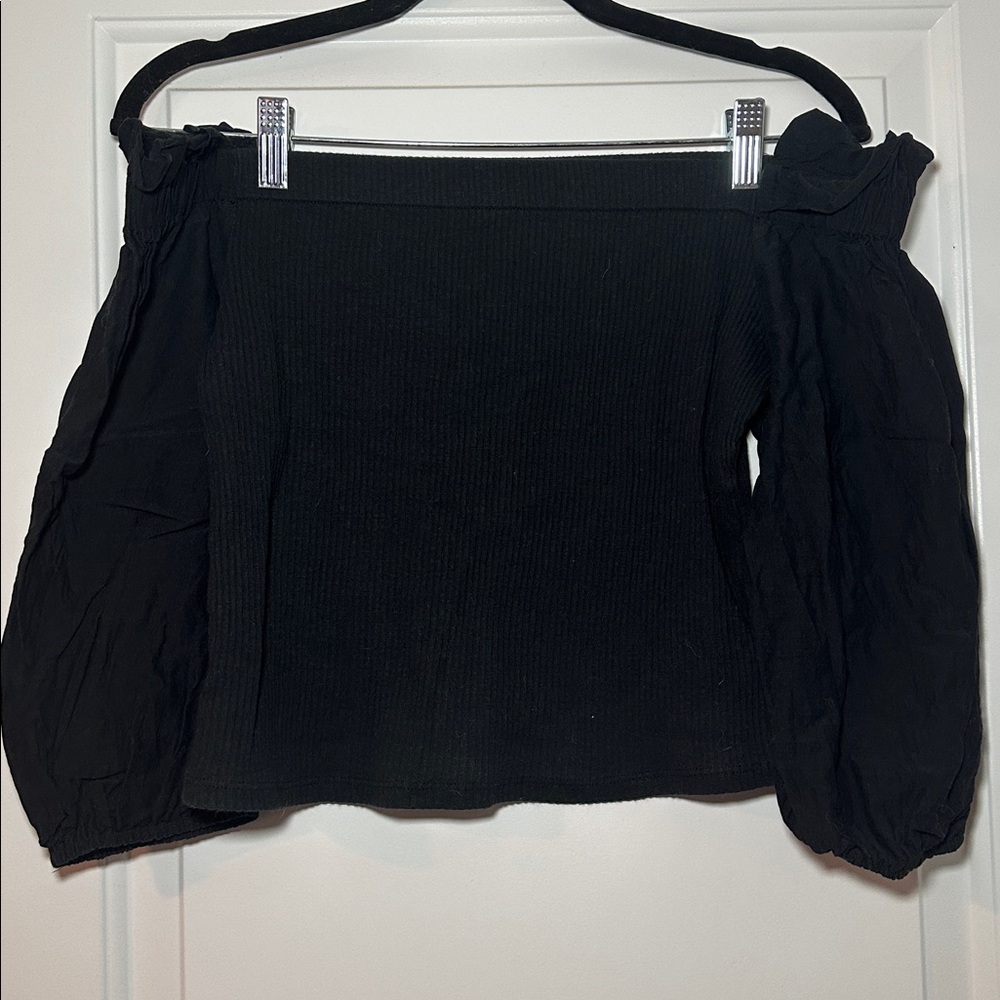 Who What Wear Black Off The Shoulder Top